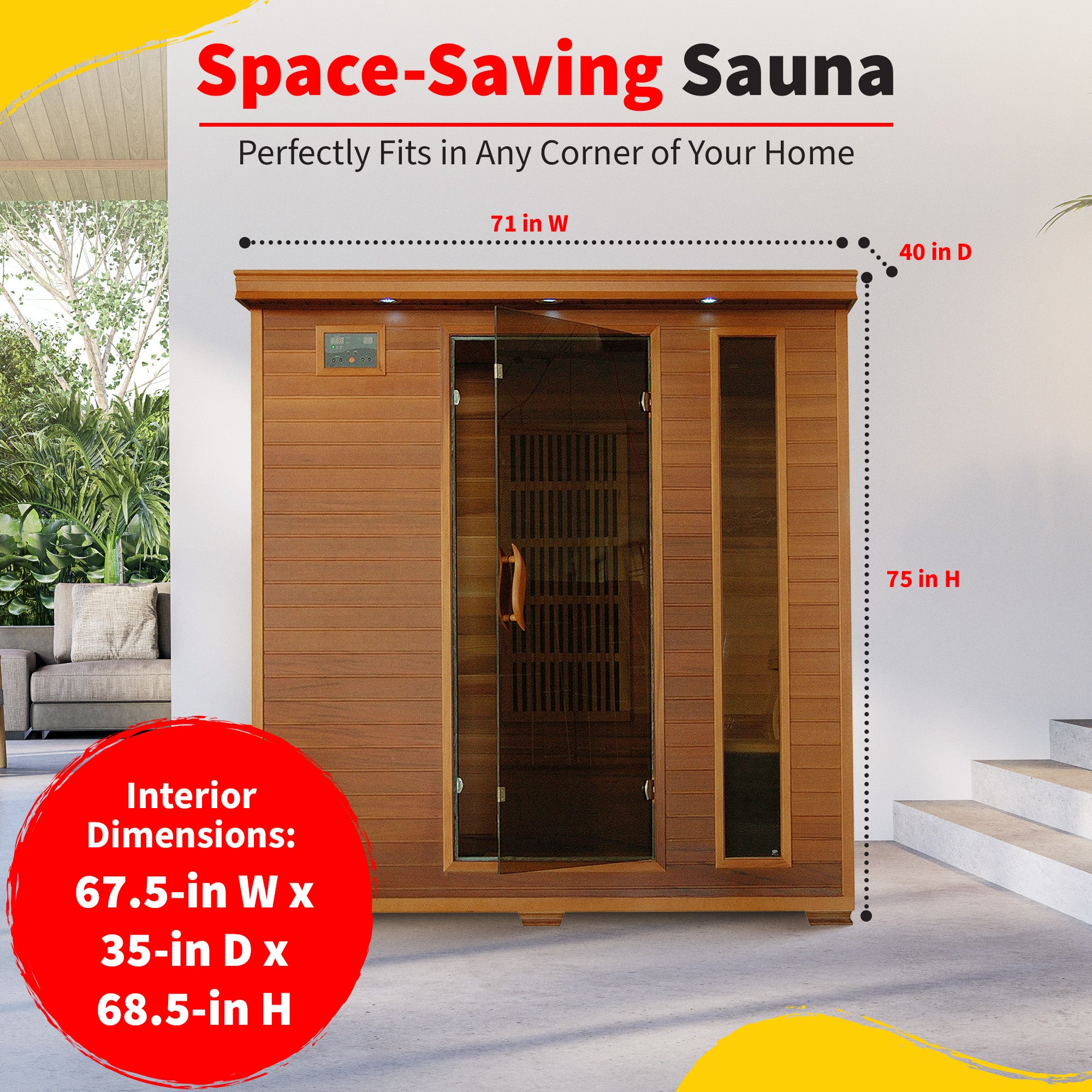 BlueWave 4-Person Klondike Cedar Carbon Sauna