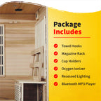 BlueWave 4-Person Klondike Cedar Carbon Sauna