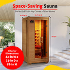 BlueWave Buena Vista 1-2 Person Hemlock Ceramic Sauna