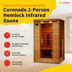 BlueWave Coronado 2-Person Deluxe Ceramic Sauna