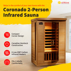 BlueWave Coronado 2-Person Hemlock Deluxe Carbon Sauna