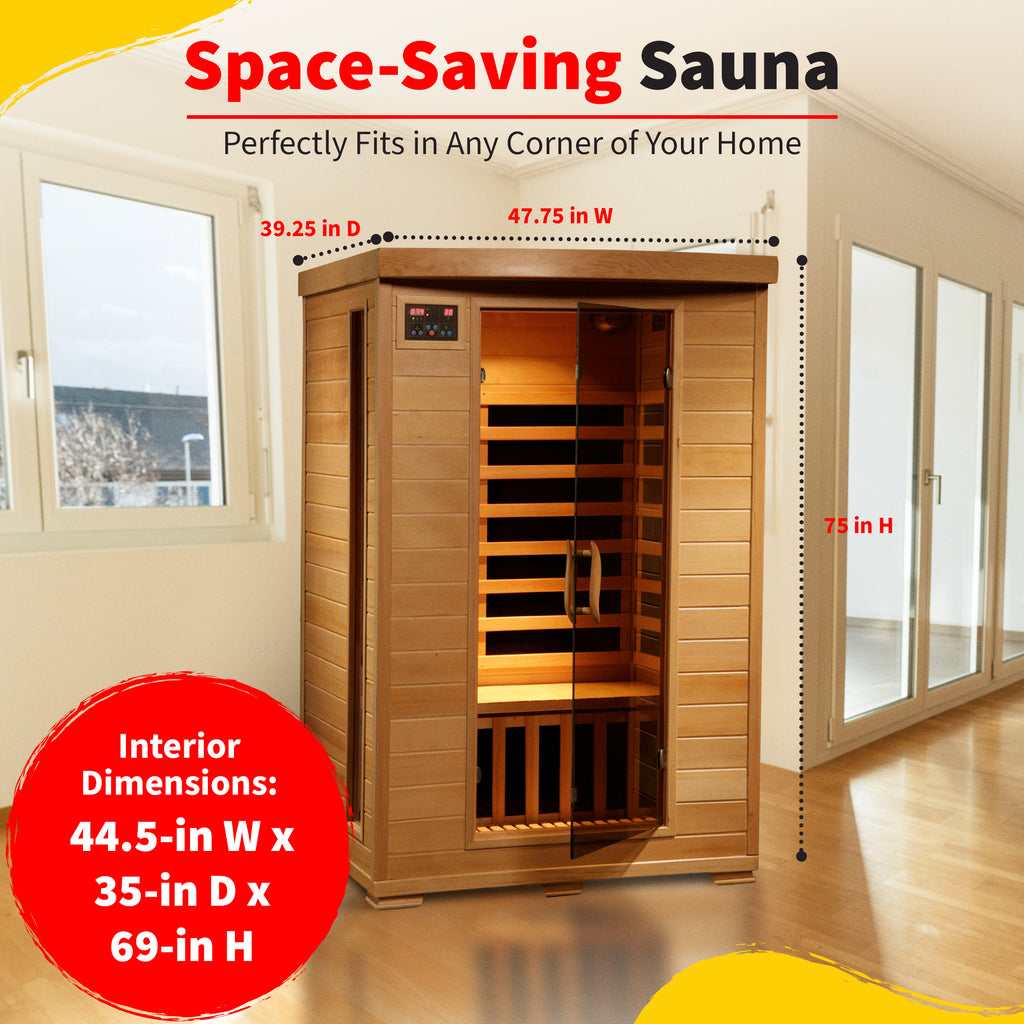 BlueWave Coronado 2-Person Hemlock Deluxe Carbon Sauna