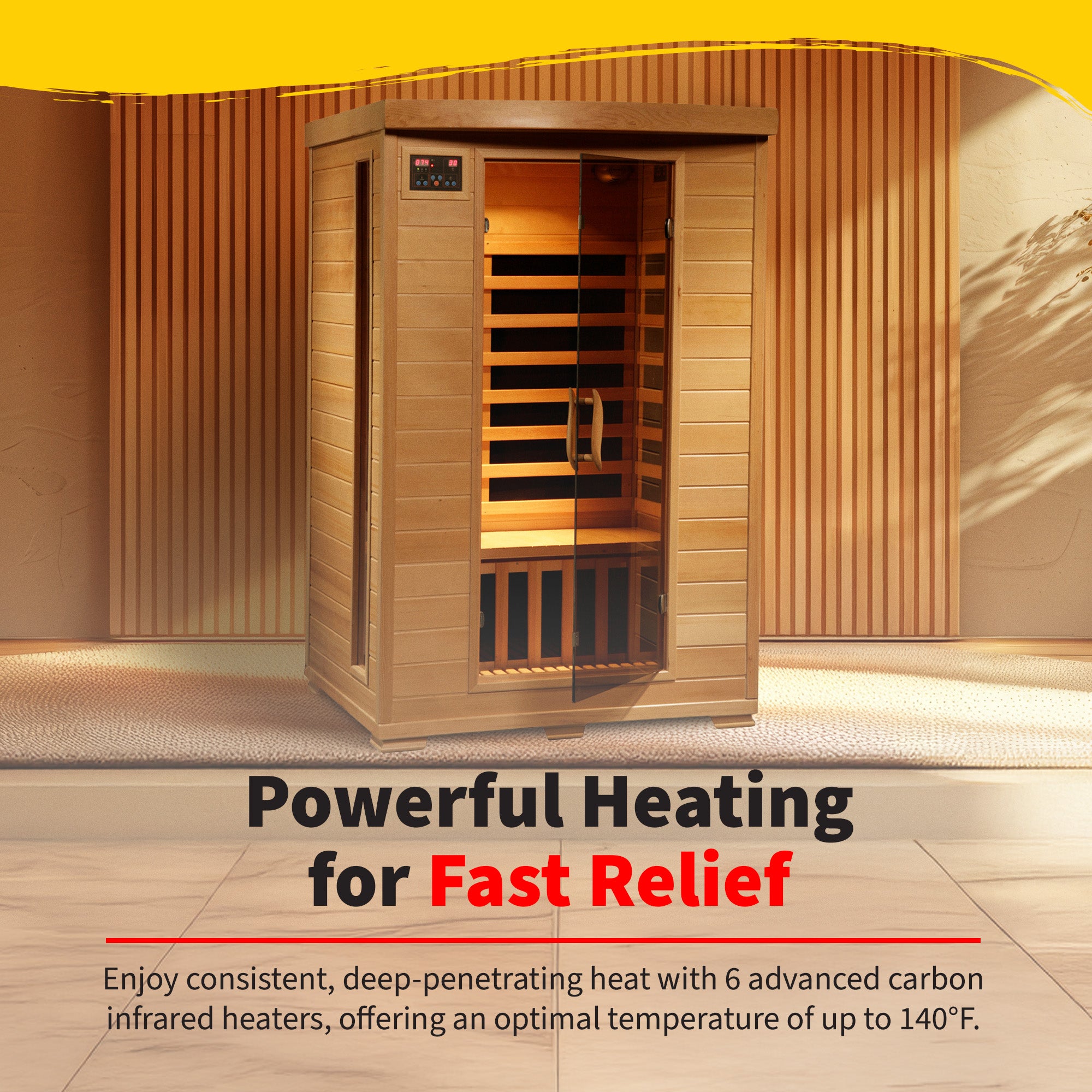 BlueWave Coronado 2-Person Hemlock Deluxe Carbon Sauna